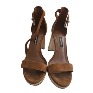 Nine West Leather Camel Espadrille Sandals 7M